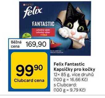 Tesco Felix fantastic kapsičky pro kočky 12x 85 g nabídka