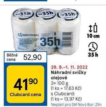 Tesco Náhradní svíčky olejové 3x 100 g nabídka