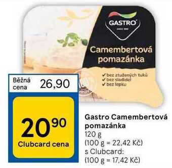 Tesco Gastro camembertová pomazánka 120 g nabídka