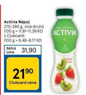 Tesco Activia nápoj 270-280 g nabídka