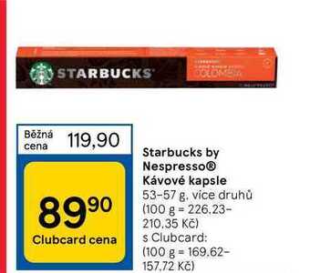 Tesco Starbucks by nespressoⓡ kávové kapsle 53-57 g nabídka
