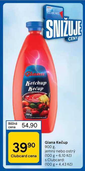 Tesco Giana kečup 900 g nabídka