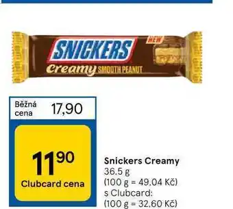 Tesco Snickers creamy 36.5 g nabídka