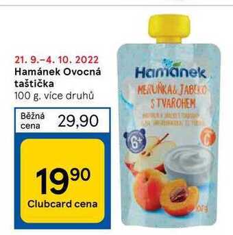 Tesco Hamánek ovocná taštička 100 g nabídka