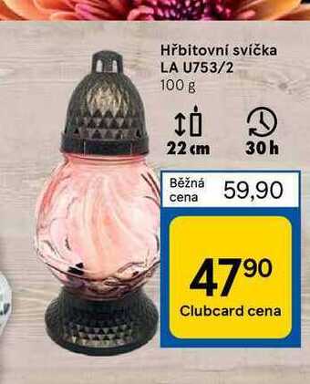 Tesco Hřbitovní svíčka la u753/2 100 g nabídka