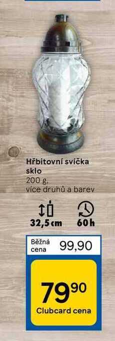 Tesco Hřbitovní svíčka sklo 200 g nabídka