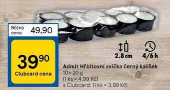 Tesco Admit hřbitovní svíčka černý kalíšek 10x 20 g nabídka