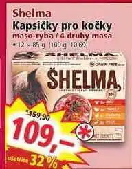 Shelma kapsičky pro kočky maso-ryba/ 4 druhy masa 12 x 85 g