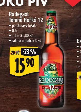 Jip Pivo radegast temně hořká 12 nabídka