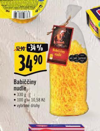 Albert Babiččiny nudle nabídka