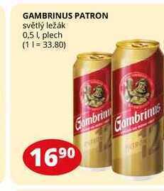 Flop Gambrinus patron světlý ležák 0,5 l, plech nabídka