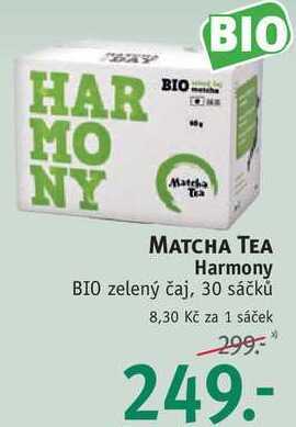 Rossmann Matcha tea harmony bio zelený čaj, 30 sáčků nabídka