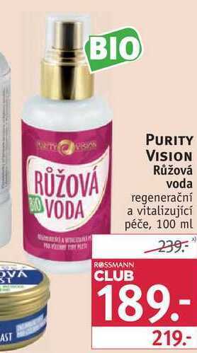 Rossmann Purity vision růžová voda regenerační a vitalizující péče, 100 ml nabídka