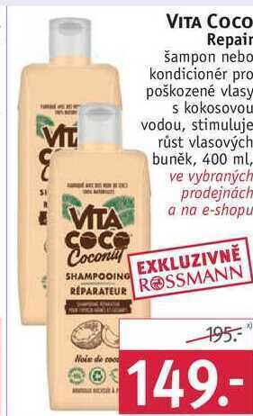 Rossmann Vita coco repair šampon pro poškozené vlasy, 400 ml nabídka