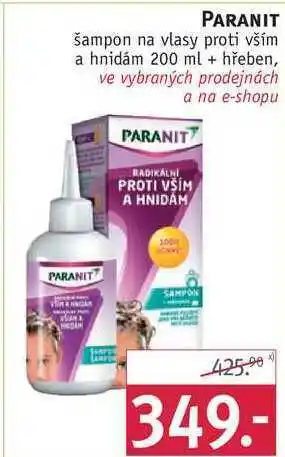 Rossmann Paranit šampon na vlasy proti vším a hnidám, 200 ml + hřeben nabídka