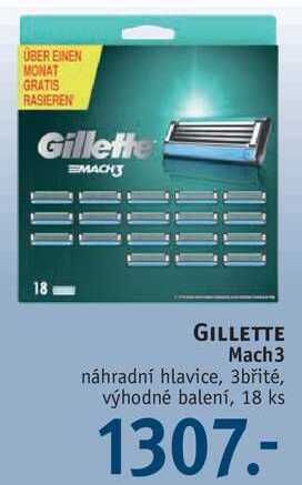 Rossmann Gillette mach3 náhradní hlavice, 18 ks nabídka