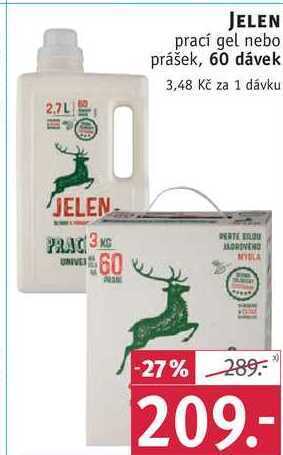 Rossmann Jelen prací gel nebo prášek, 60 dávek nabídka