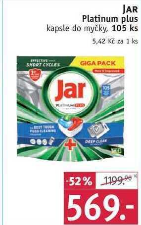 Rossmann Jar platinum plus kapsle do myčky, 105 ks nabídka