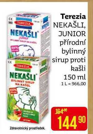 Teta Terezia nekašli, junior přírodní bylinný sirup proti kašli 150 ml nabídka