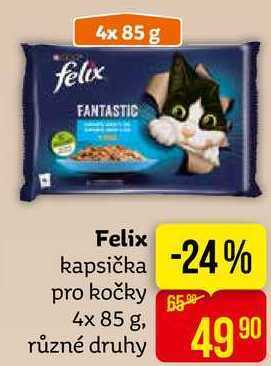 Teta Felix kapsička pro kočky 4x 85 g, různé druhy nabídka