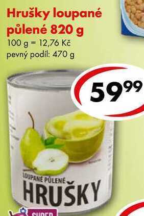 Hrušky loupané půlené, 820 g