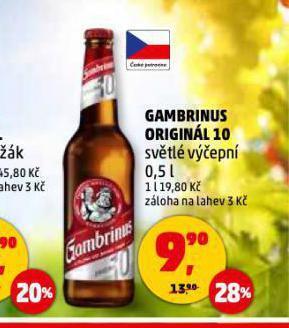 Penny Market Pivo gambrinus originál 10 nabídka
