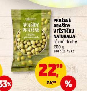 Penny Market Pražené arašídy v těstíčku naturalia nabídka