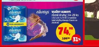 Penny Market Always dámské vložky nabídka