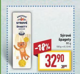 Billa Sýrové špagety nabídka