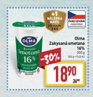 Billa Olma zakysaná smetana nabídka