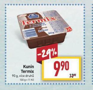 Billa Kunín termix nabídka