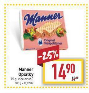 Billa Manner oplatky nabídka