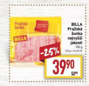 Billa Pražská šunka nabídka