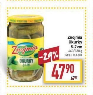 Billa Znojmia okurky nabídka