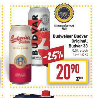Billa Pivo budweiser budvar nabídka