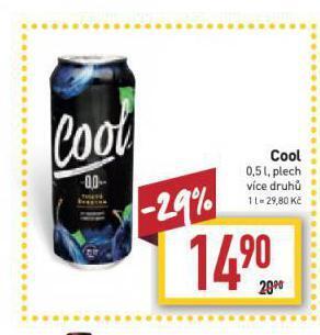 Billa Cool nealkoholické pivo nabídka
