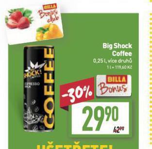 Billa Big shock coffee nabídka