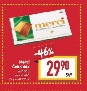 Billa Merci čokoláda nabídka