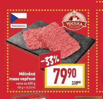Billa Mělněné maso vepřové nabídka