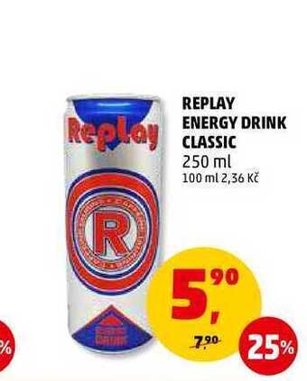 Penny Market Replay energy drink classic, 250 ml nabídka