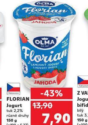 Kaufland Florian jogurt nabídka