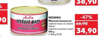 Kaufland Meining masová konzerva nabídka
