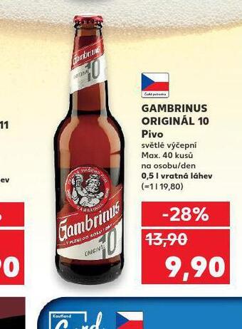 Kaufland Pivo gambrinus originál 10 nabídka