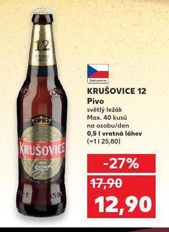 Kaufland Pivo krušovice 12 královský ležák nabídka