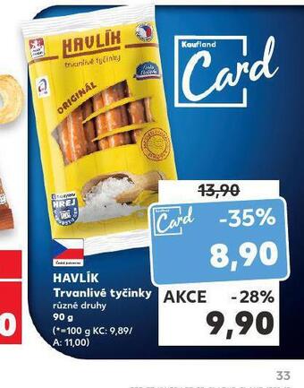 Kaufland Havlík trvanlivé tyčinky nabídka