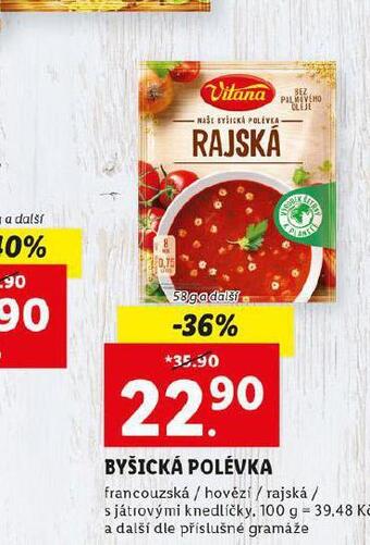 Lidl Vitana byšická polévka nabídka