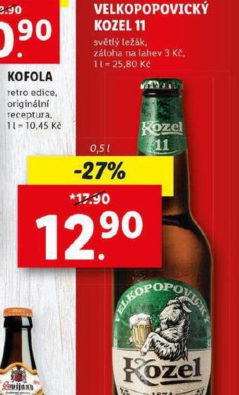 Lidl Pivo velkopopovický kozel 11 nabídka