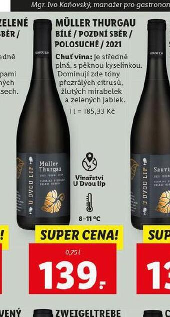 Lidl Müller thurgau nabídka