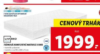 7zónová komfortní matrace vahu