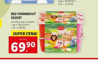 Lidl Bio tvarohový dezert nabídka